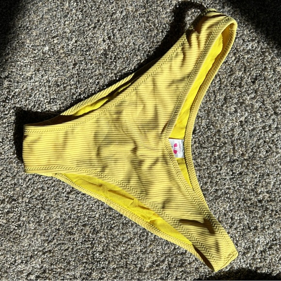 SHEKINI 2 Piece Swimsuit Ribbed Lace up Bandeau Bikini Set High Cut Bathing Suit - Picture 8 of 10